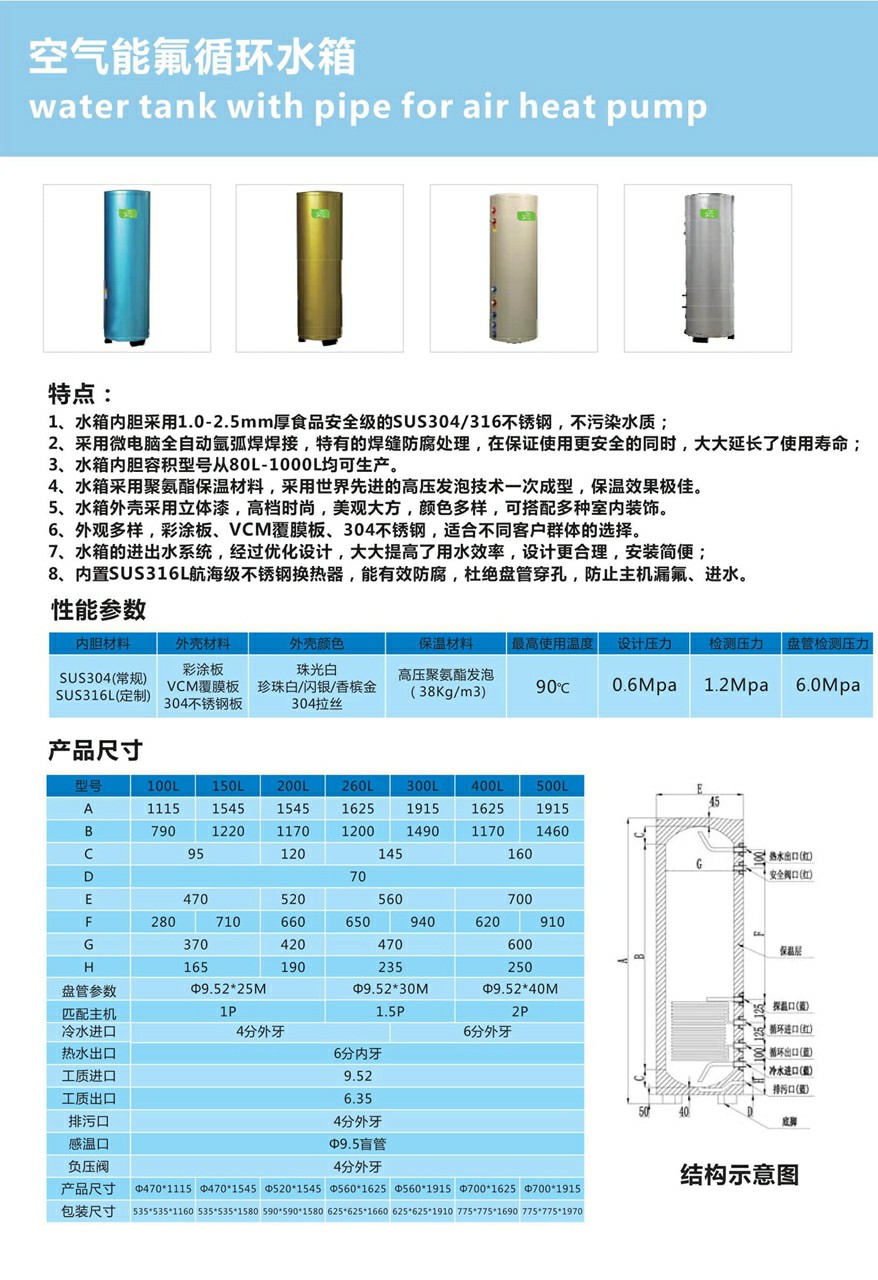 空氣能氟循環水箱